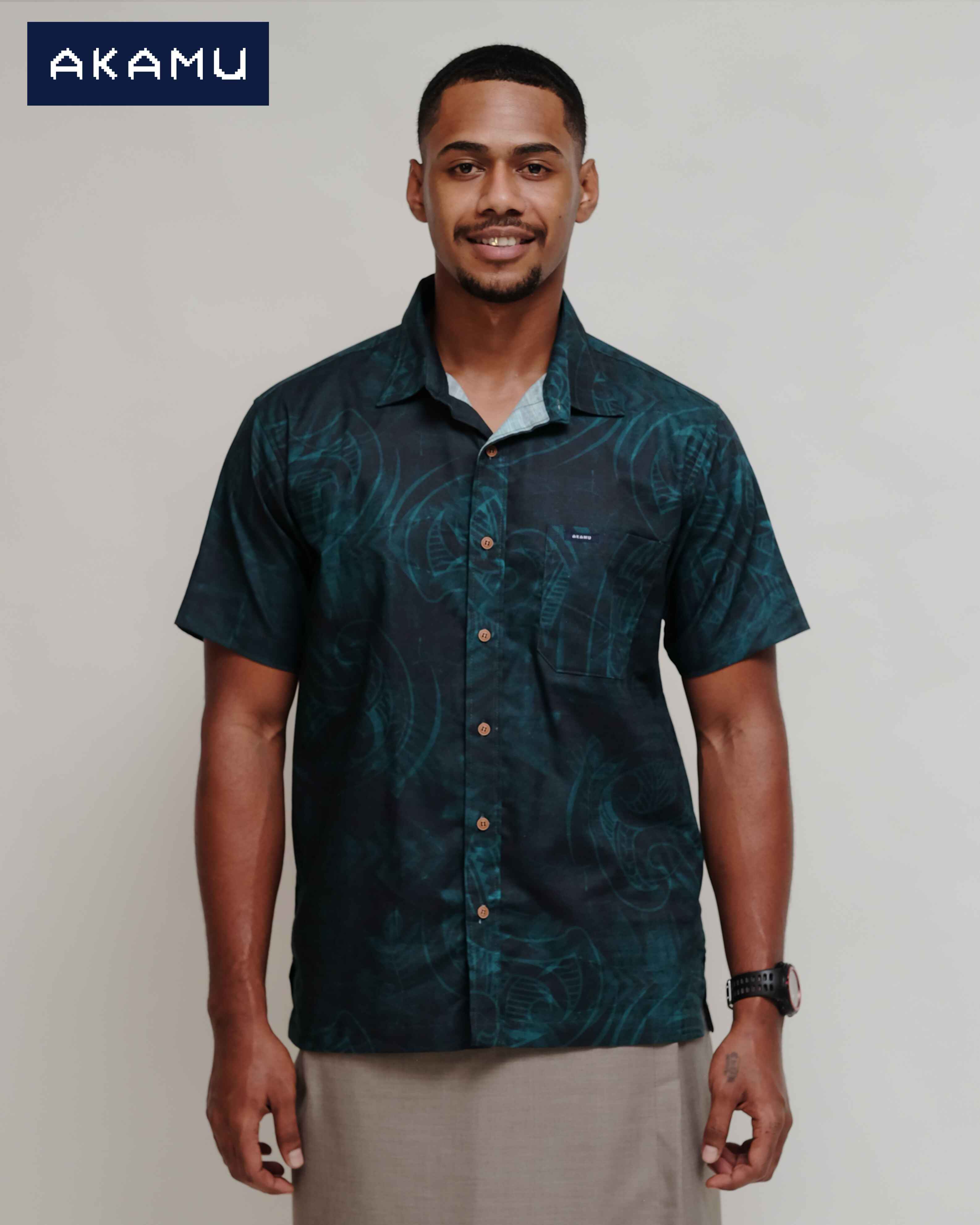 Akamu Mens Bula Shirts - FB1124 - Brands-AKAMU : S Nagindas Fiji - AKAMU
