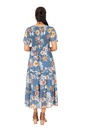 Nifty Soul V Neck Smocked Chiffon Maxi Dress