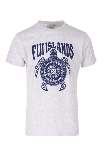 [TM4166] Fiji Island Mens Printed Tees - Vonu (S, Snow Marle)