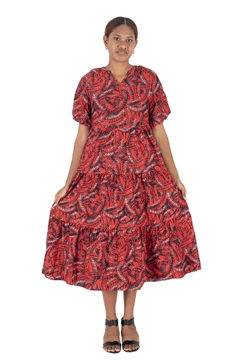 [LD4564] Tribal Ladies Delilah Dress - FB1773 (10, Red/Black)