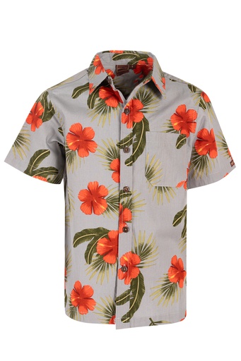 [SB2057] Senitoa Boys Shirt Nanise (4, Charcoal)