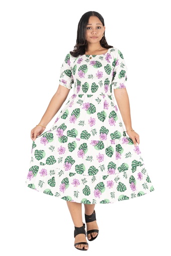 [LD4625] Senitoa Lurex Dress Talia (10, White)