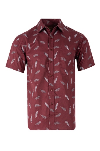 [SS4258] Woodgreen Mens Straight Bottom Shirt - Calla (S, Maroon )