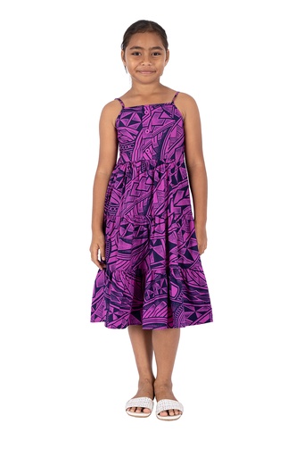 [LG1961] Tribal Origin Girls Grace Dress - FB1809 (4, Purple)