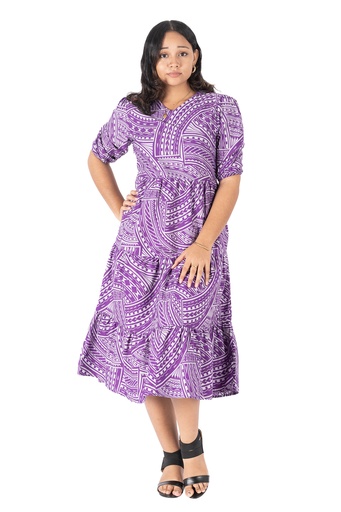 [LD4632] Tribal Origin Ladies Lili Dress - FB1811 (10, Purple)