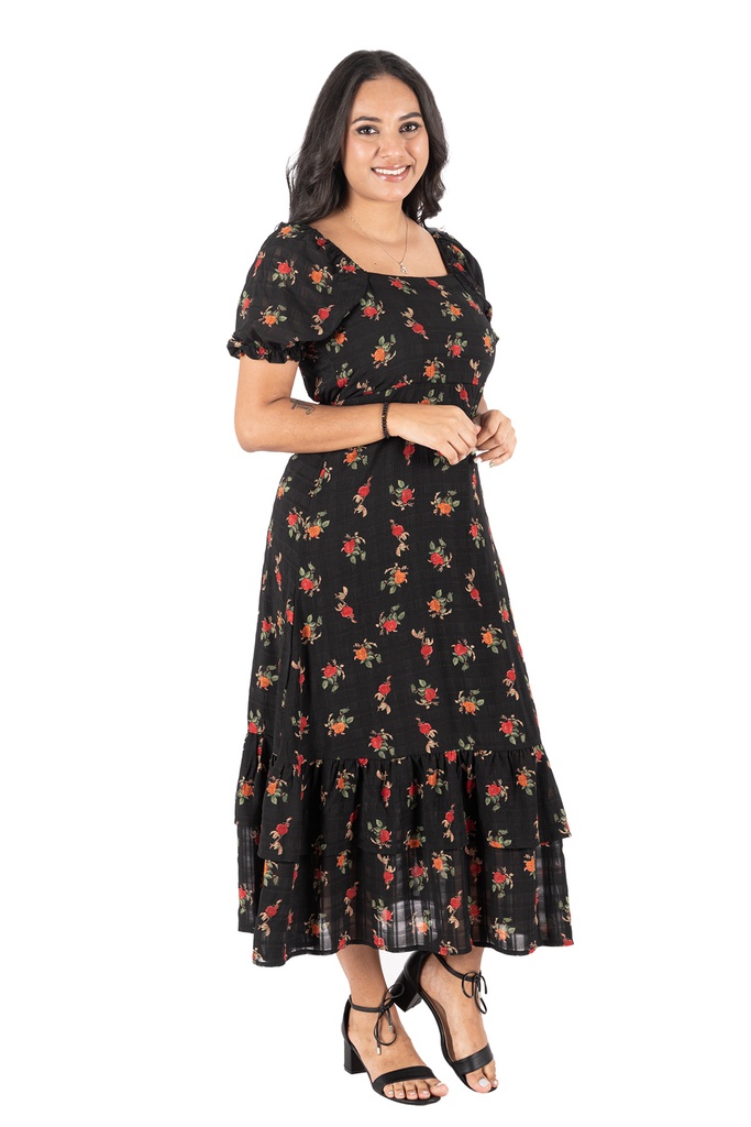 Nifty Soul Chiffon Ruffled Hem Dress