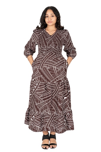 [LD4682] Tribal Origin Ladies Araminta Dress- FB1794 (10, Brown)