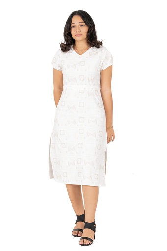 [LD4707] Tribal Origin Ladies Rivi Dress FB1785 (10, White)