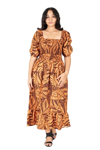 [LD4685] Tribal Origin Ladies Eliza Dress FB1797 (10, Rust)