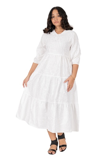 [LD4683] Tribal Origin Ladies Embelia Dress FB1795 (White Wax, 10)