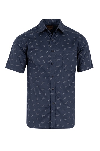 [SS4262] Woodgreen Mens Straight Bottom Shirt - Clover (S, Navy)