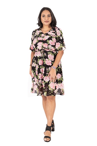 [LD4750] Nifty Soul Dress With Back Tie (8, Black)