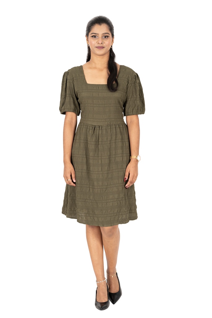 Nifty Soul Dress With Puff Sleeve