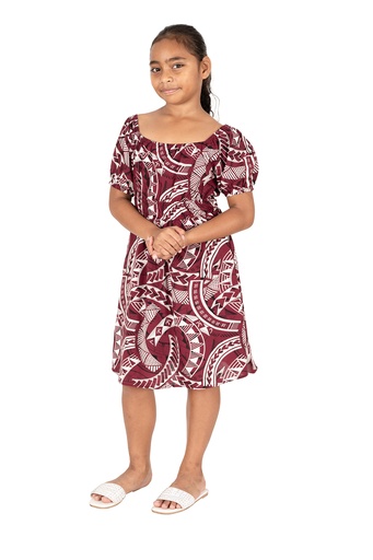 [LG2016] Tribal Origin Girls Mylie Dress- Kovia (2, Burgundy)