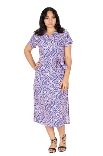 [LD4790] Tribal Origin Ladies Arina Dress- Matana (10, Pink/Royal)