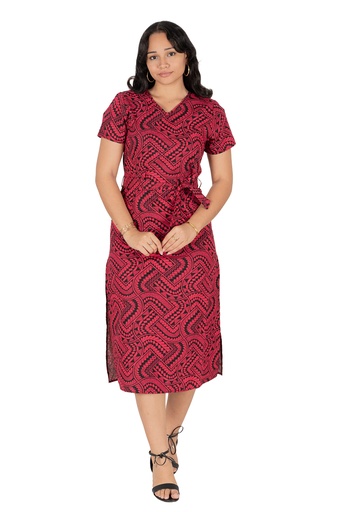 [LD4790] Tribal Origin Ladies Arina Dress- Matana (10, Pink/Black)
