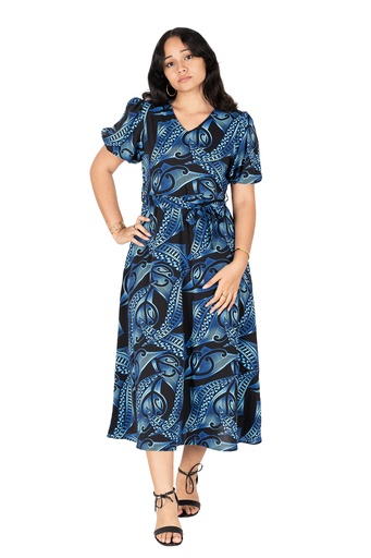 [LD4788] Tribal Origin Ladies Cally Dress - Maivea (10, Navy/Blue)