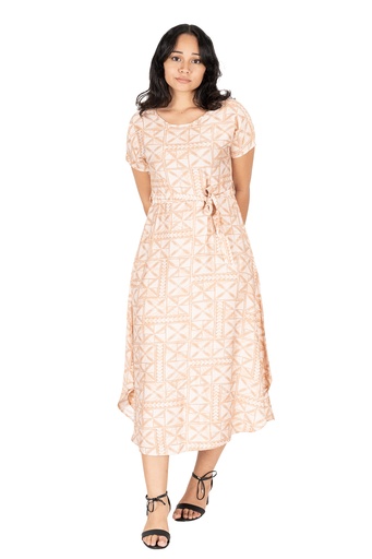 [LD4782] Tribal Origin Womens Rosa Dress- Waevi (10, Beige)