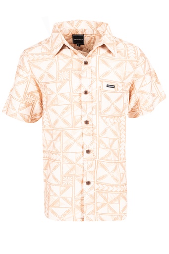 [SB2074] Tribal Origin Boys Bula Shirt- Waevi (2, Beige)