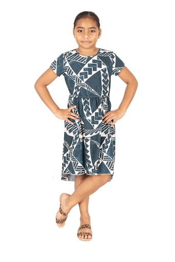 [LG2021] Tribal Origin Girls Maddie Dress - FEAFIOU (2, Bottle Green)