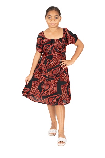 [LG2015] Tribal Origin Girls Mylie Dress- Meivea (2, Black/Red)