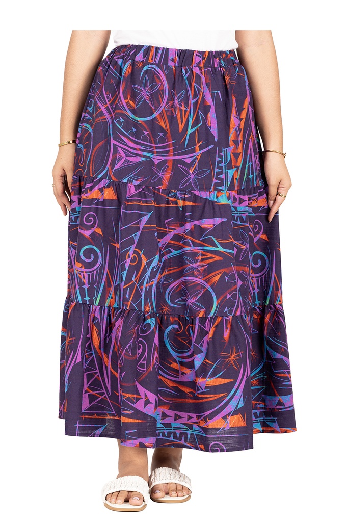 Akamu Ruffled Hem Skirt Tawa