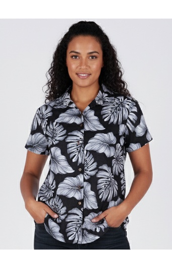 [LW4522] Senitoa Ladies Bula Top-FB1789 (10, Black/Grey)