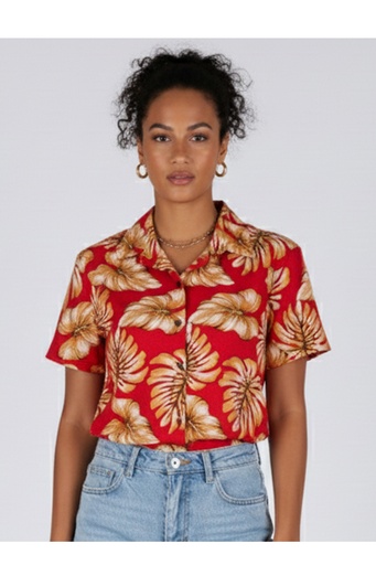 [LW4522] Senitoa Ladies Bula Top-FB1789 (10, Red)