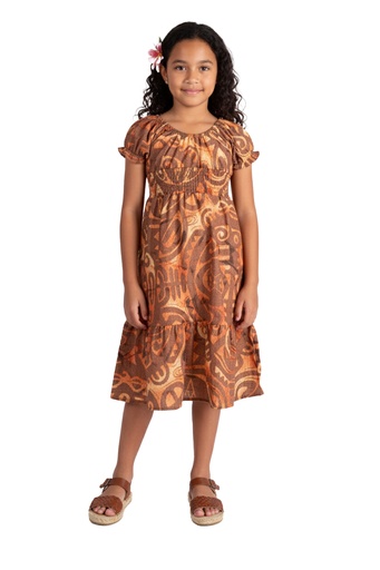 [LG2046] Akamu Girls Playe Dress Boselawa (4, Brown)