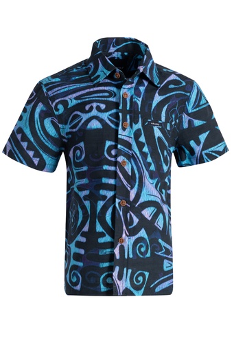 [SB2091] Akamu Boys Shirt Boselawa (4, Deep Blue)