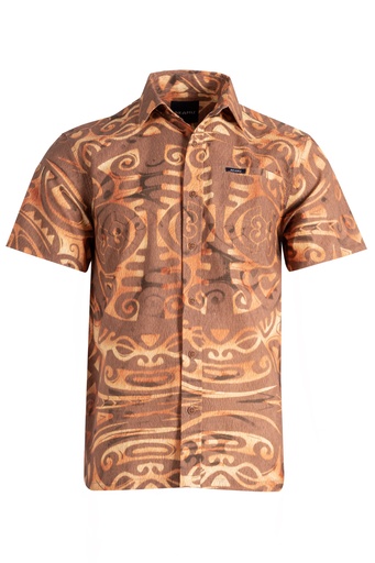 [SS4449] Akamu Mens Shirt Boselawa (S, Brown)
