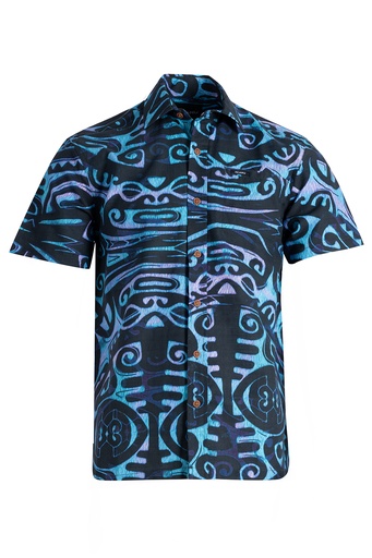 [SS4449] Akamu Mens Shirt Boselawa (S, Deep Blue)