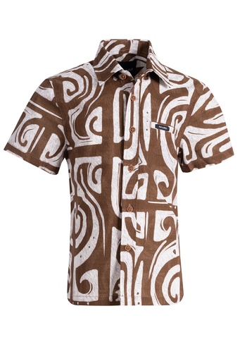 [SB2092] Akamu Boys Shirt Drew (4, Dk Beige)