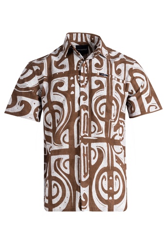 [SS4450] Akamu Mens Shirt Drew (S, Dk Beige)