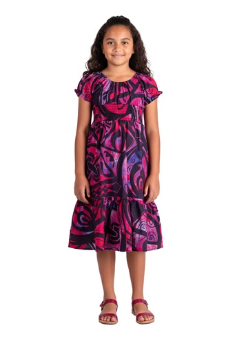 [LG2048] Akamu Girls Playe Dress Jekia (4, Bubble Gum)