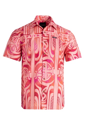 [SS4452] Akamu Mens Shirt Viriya (S, Flamingo)