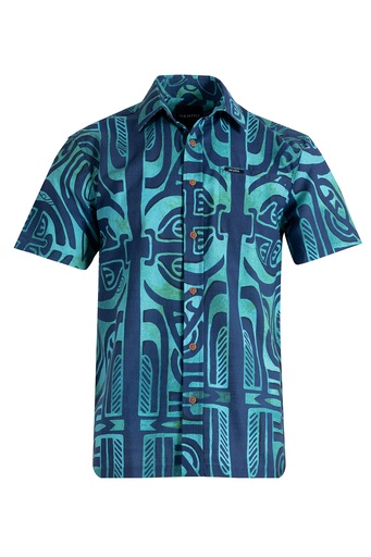 [SS4452] Akamu Mens Shirt Viriya (S, Teal)