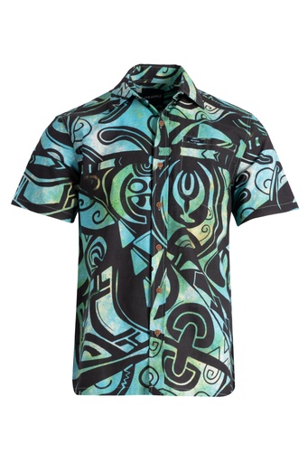 [SS4451] Akamu Mens Shirt Jekia (S, Green)