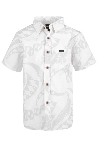 [SB2078] Tribal Origin Boys Bula Shirt- Pesi (2, White)