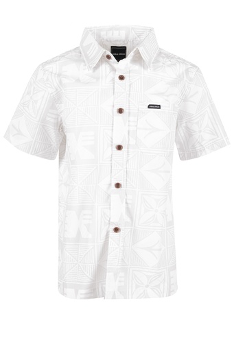 [SB2081] Tribal Origin Boys Bula Shirt- Waevi (2, White)