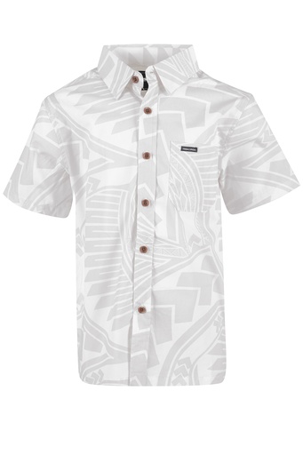 [SB2082] Tribal Origin Boys Bula Shirt- Feafiou (2, White)