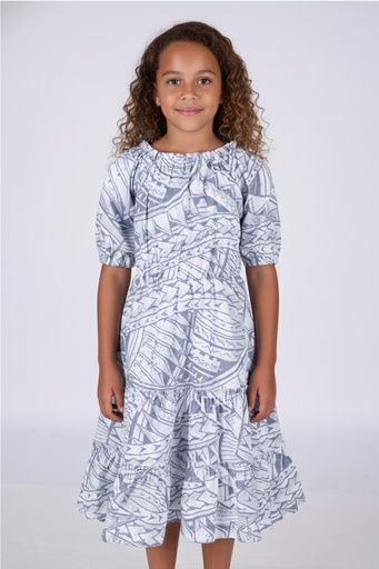 [LG2051] Tribal Origin Girls Luna Dress- FB1869 (2, White)