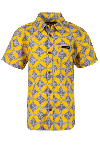 [SB2099] Tribal Origin Boys Bula Shirt FB1873 (2, Yellow/Grey)