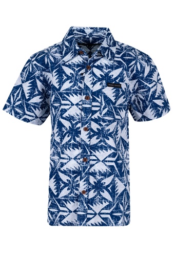 [SB2102] Tribal Origin Boys Bula Shirt FB1877 (2, Blue/White)
