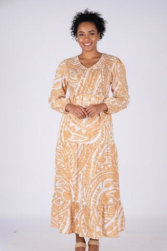 [LD5173] Tribal Origin Ladies Araminta Dress FB1881 (10, White/Beige)