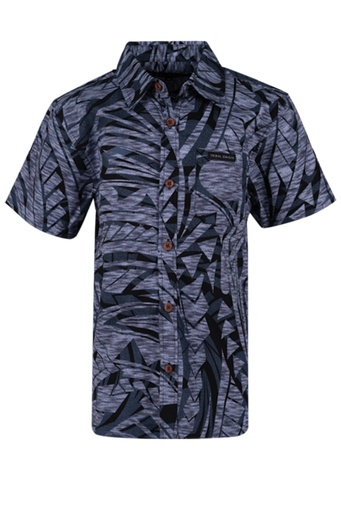 [SB2105] Tribal Origin Boys Bula Shirt FB1881 (2, Gray/Black)