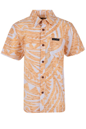 [SB2105] Tribal Origin Boys Bula Shirt FB1881 (2, White/Beige)