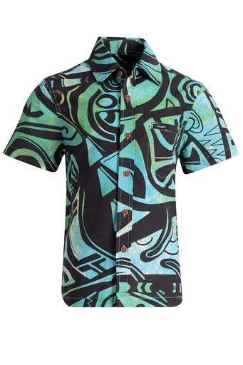 [SB2093] Akamu Boys Shirt Jekia (4, Green)