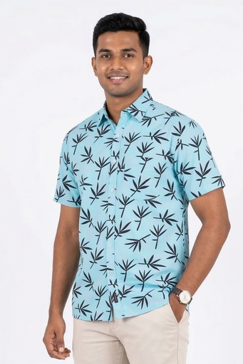 [SS4428] Woodgreen Mens Straight Bottom Shirts - Luminary  (S, LT Blue)