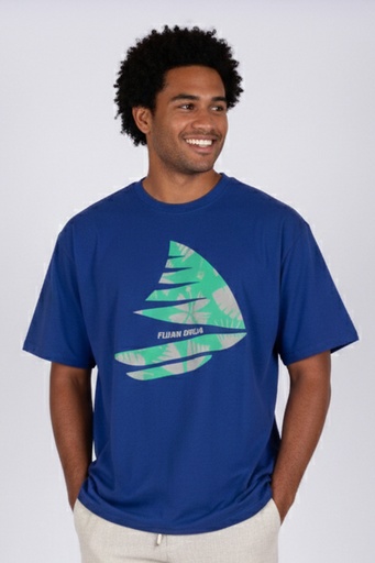 [TM4736] Fijian Drua Mens Oversize Tees - Rarama  (S, Royal)
